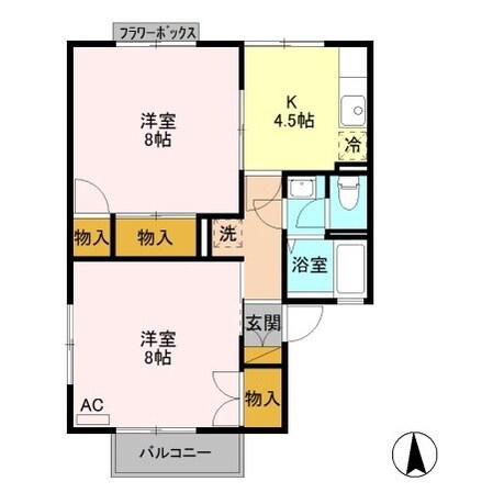 南松本駅 徒歩21分 2階の物件間取画像